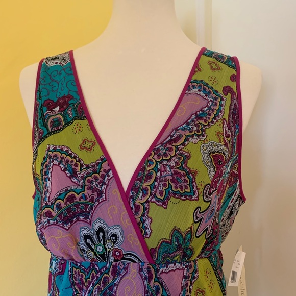 Beautiful paisley midi multi colored sheer layered - Picture 3 of 8